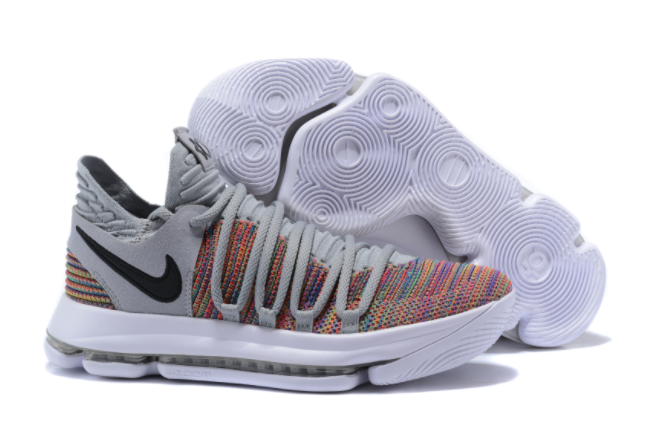 Nike KD 10 Multi-Color Black-Cool Grey-White - Click Image to Close